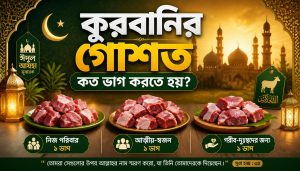 কুরবানির গোশত কত ভাগ করতে হয়?